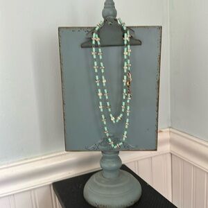 Aqua & Rhinestone necklace
